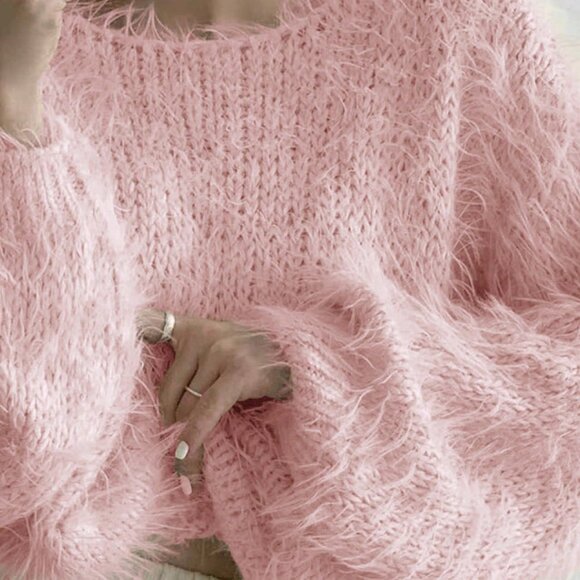 Pink Casual Women's Laid-Back Sweater - Picture 2 of 4